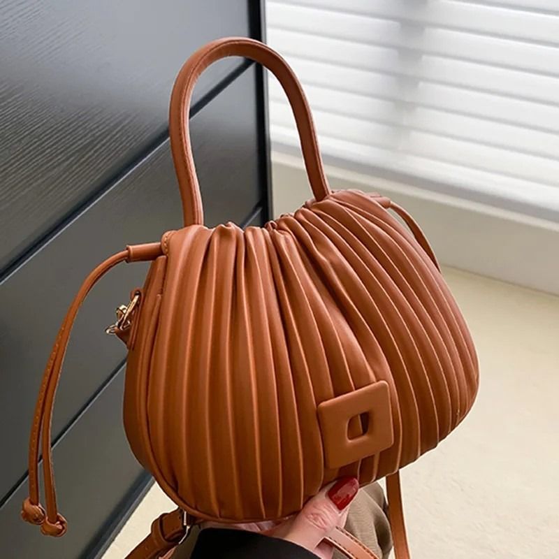 Leather ruched bag clearance