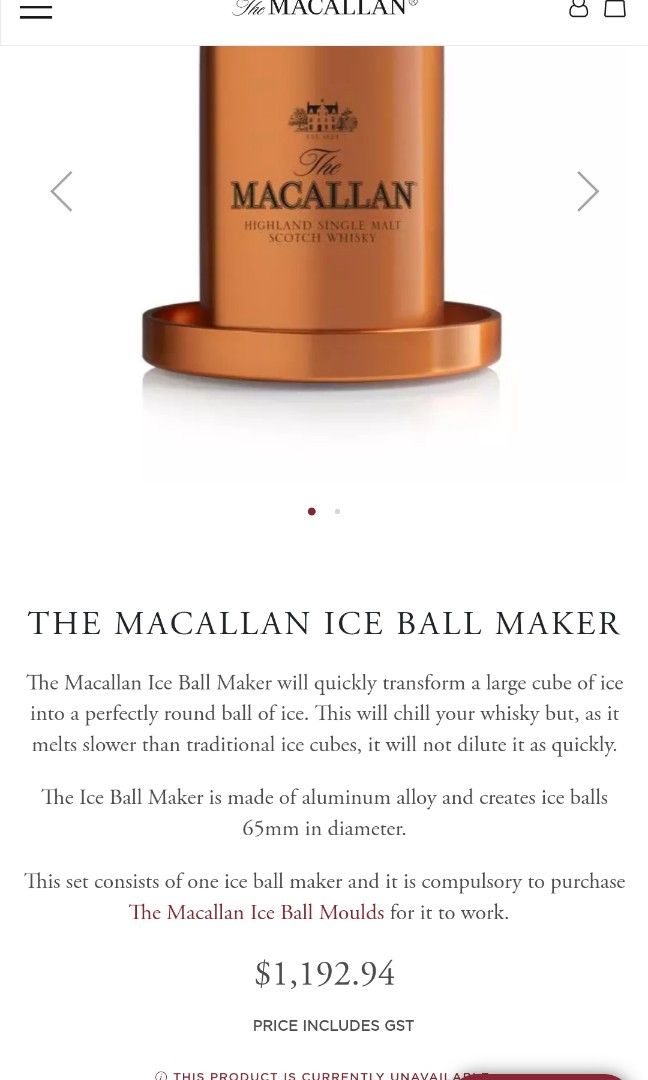 Macallan Ice Bucket with Double Ice Baller
