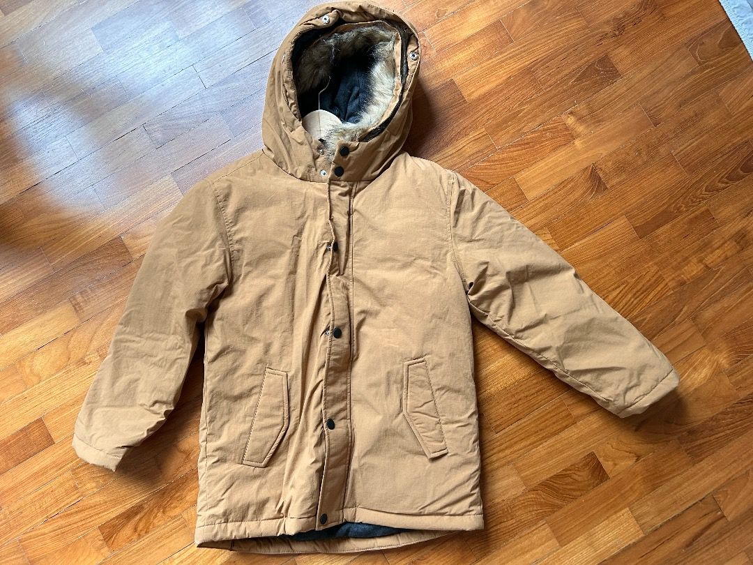 Mango hooded faux fur coat online