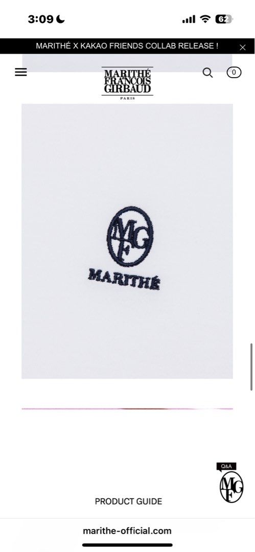 Marithe Francois Girbaud W Embroidery Logo Tee White