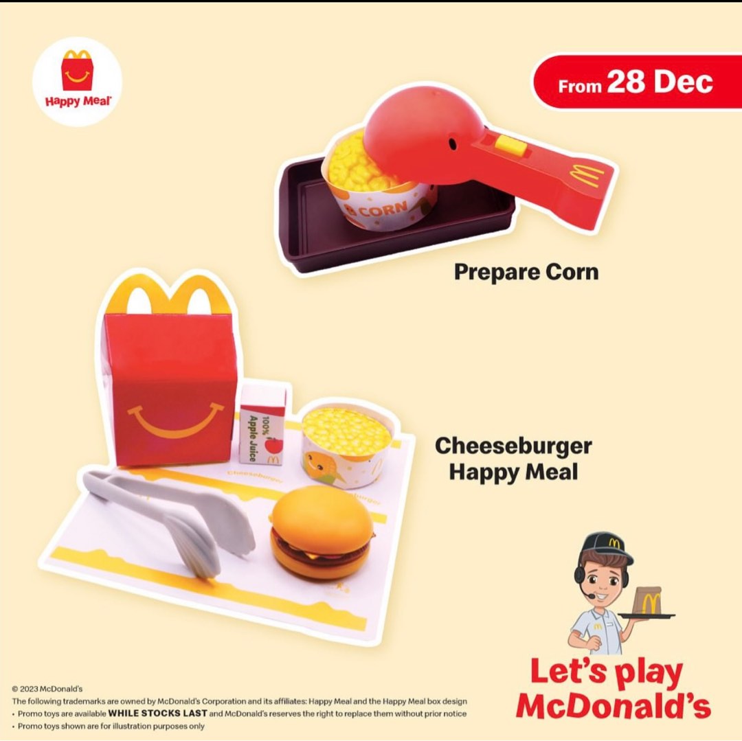 Mcdonalds Happy Meal Toys 2024 Prepare Corn & Cheese Burger Happy Meal