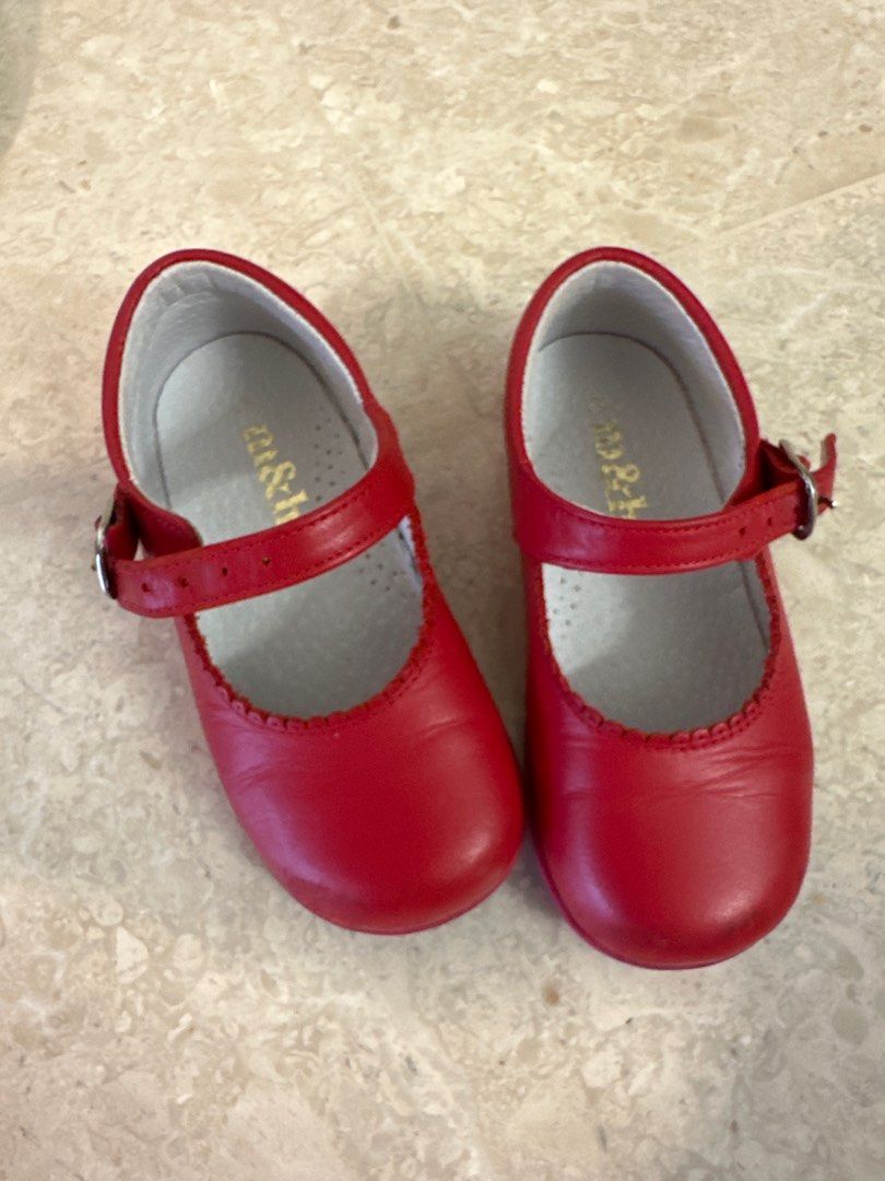 Red leather baby discount shoes