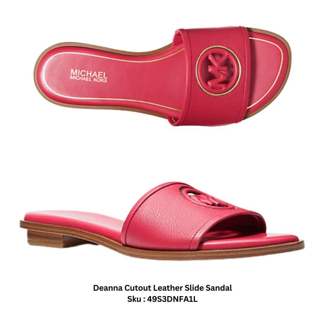 Michael Kors Deanna Cutout Slide (NEW), Fesyen Wanita, Sepatu di