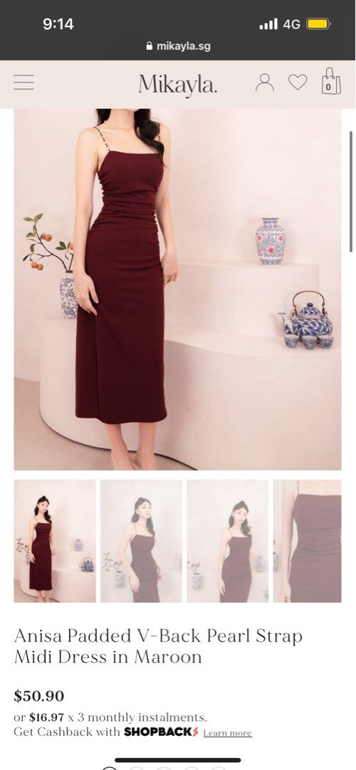 Annika - Pearl Strap Midi Dress