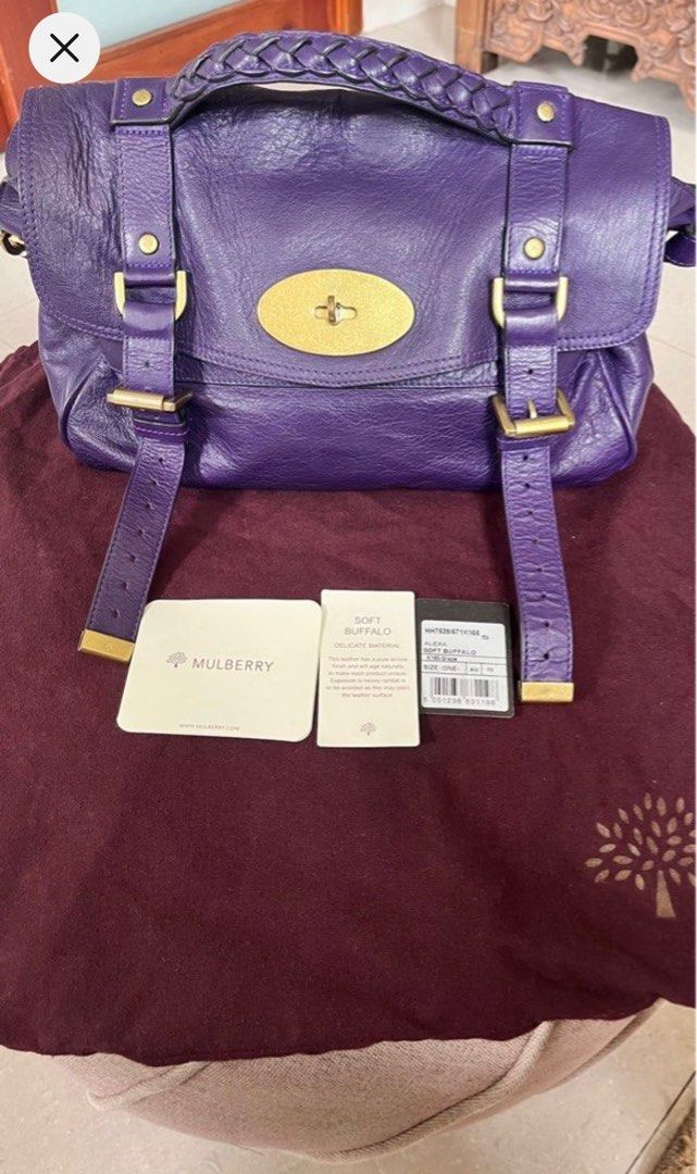 Mulberry Classic Alexa Satchel in Grape (Category: Luxury Bags & Wallets) located in Cebu City. Submitted by paimon6131 (Listing ID 1276525831, Image 1). Description: ❗️AUTHENTIC MULBERRY❗️ - Soft Buffalo Leather - Bought online, 2010 - Has dust bags and cards - Retail price is 695 USD There are no flaws in the bag, this colour has been discontinued which is why makes this a rare colour. MOP: Bank Transfer, GCash Buyer handles shipping fee PAYMEN