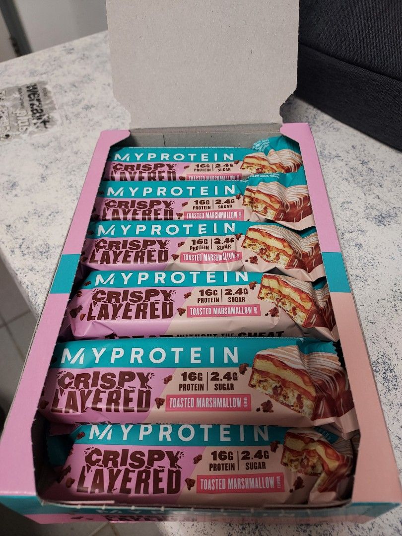 MYPROTEIN CRISPY LAYERED MARSHMALLOW PROTEIN BAR, Food & Drinks, Other