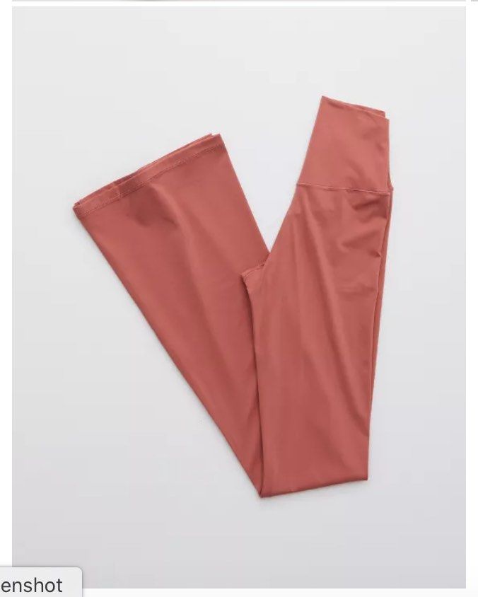 aerie, Pants & Jumpsuits, Offline Aerie Real Me High Waisted Crossover  Flare Legging Mauve Raw Pink Large