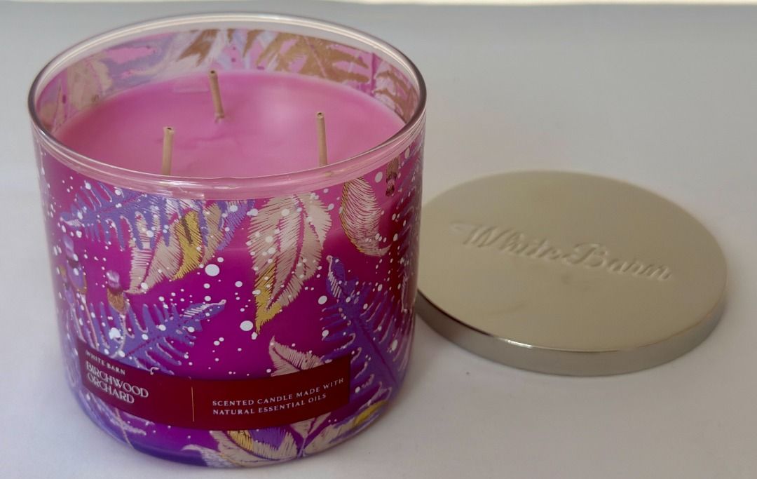 NEW! BATH & BODY WORKS WHITE BARN 3WICK SCENTED CANDLE BIRCHWOOD
