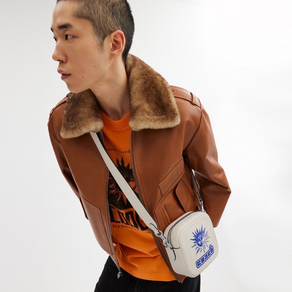 New Coach Original CP998 White Latest Lil Nas x Drop Camera Bag Men Women Crossbody Sling Bag Pouch with Full Set of Coach Package