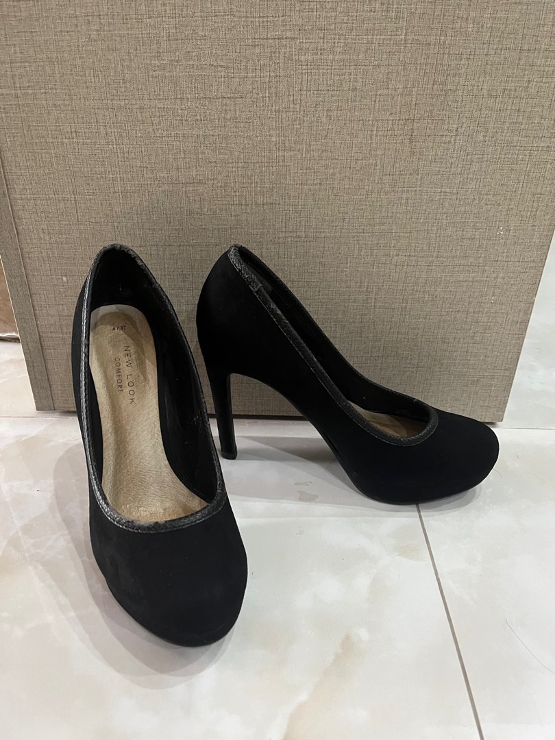 Wide Fit Black Velvet 2 Part Stiletto Heel Sandals | New Look