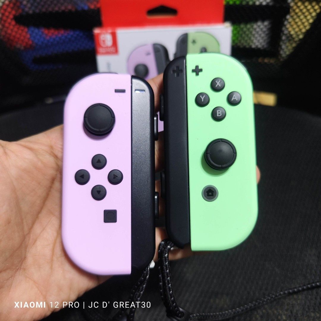 Nintendo Switch Joycon Pastel Purple & Pastel Green Original, Video Gaming, Gaming Accessories