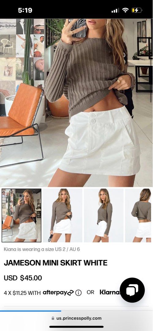 Jameson Mini Skirt White