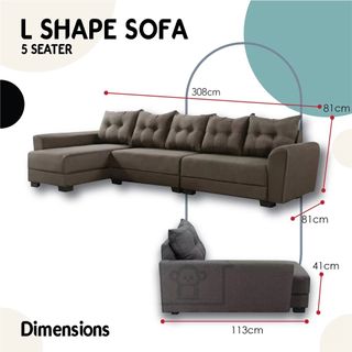 PROMO Left 1 - 5 Seater L Shape Sofa, Furniture & Home Living ...