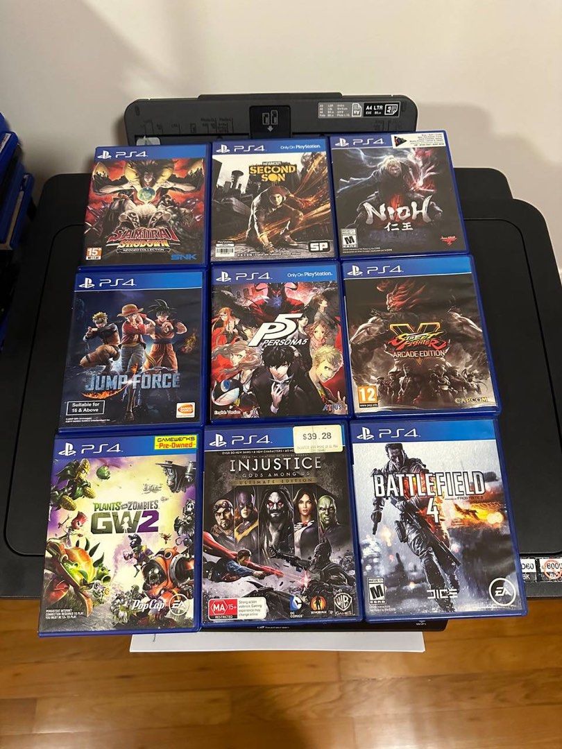 PS4 game Samurai Shodown / Infamous second son / Nioh / Jump force /  Persona 5 / Street Fighter Arcade Edition / Plants vs Zombies 2 / Injustice  / Battlefield 4, Video Gaming, Video Games, PlayStation on Carousell