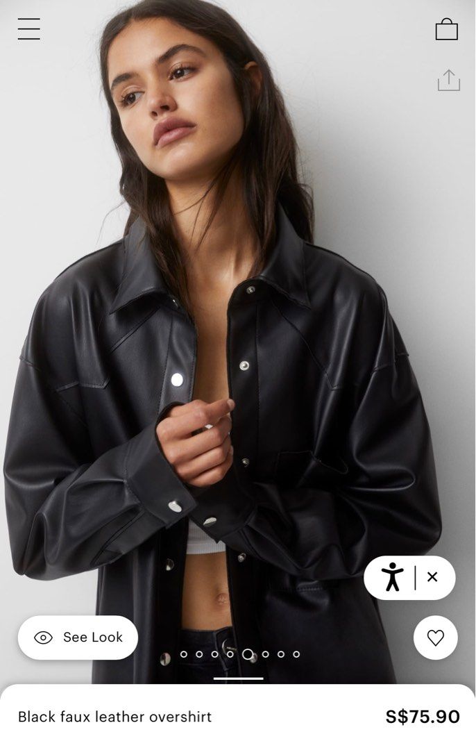 Pull&bear leather jacket on sale