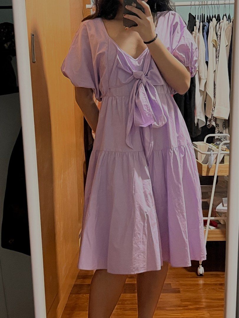 fitted lace wedding dress Lavender Babydoll Dress – Rue Muu main image 1