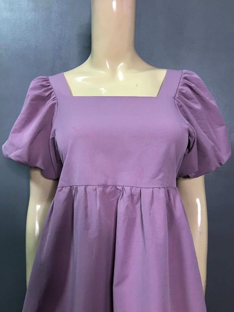 Purple Puffsleeve Dress, Women's Fashion, Dresses & Sets, Dresses on ...