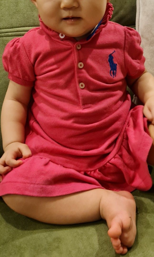 Baby girl red ralph lauren dress best sale
