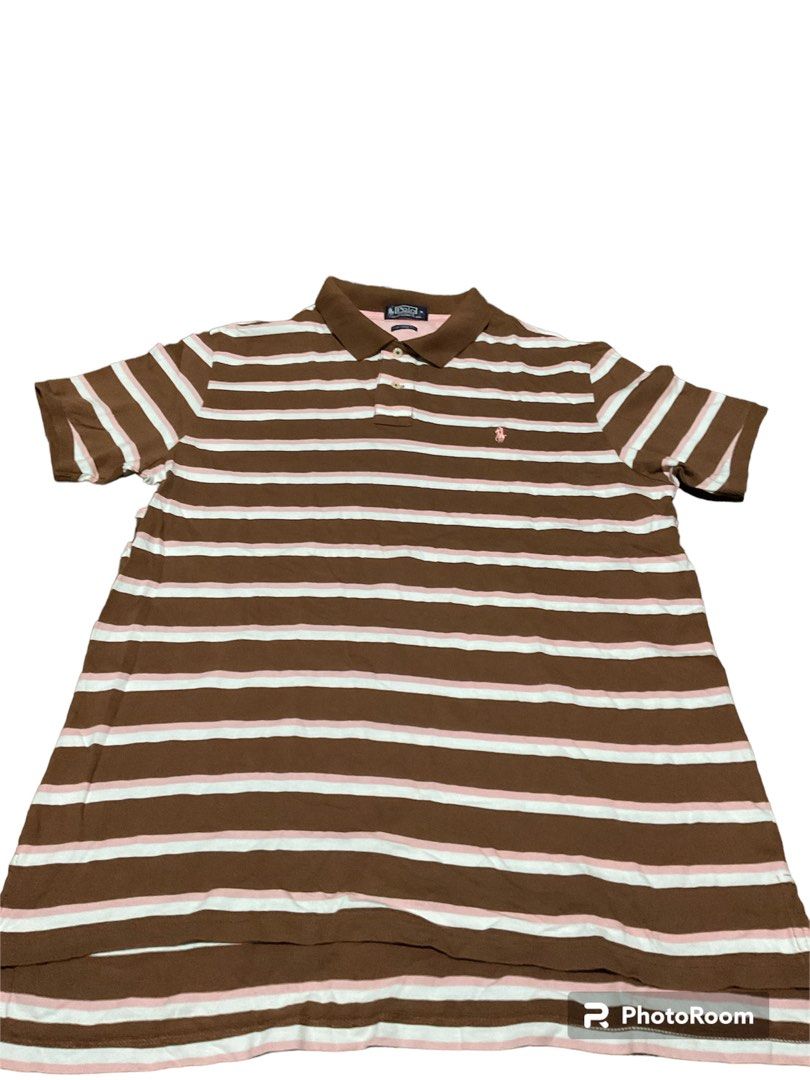 Ralph Lauren Polo Shirt (Category: Tshirts & Polo Shirts ) located in Pasig City. Submitted by charles_temporal (Listing ID 1276513562, Image 1). Description: Excellent Condtion. XL on tag. Pink and Brown color, color rate 10/10. Pre-loved. Dimes: 21.5W x 28L Front, 31L Back Payment via gcash or Lalamove COP Delivery options: Lalamove, J&T, LBC Loc: Pasig-Marikina but can ship nationwide..