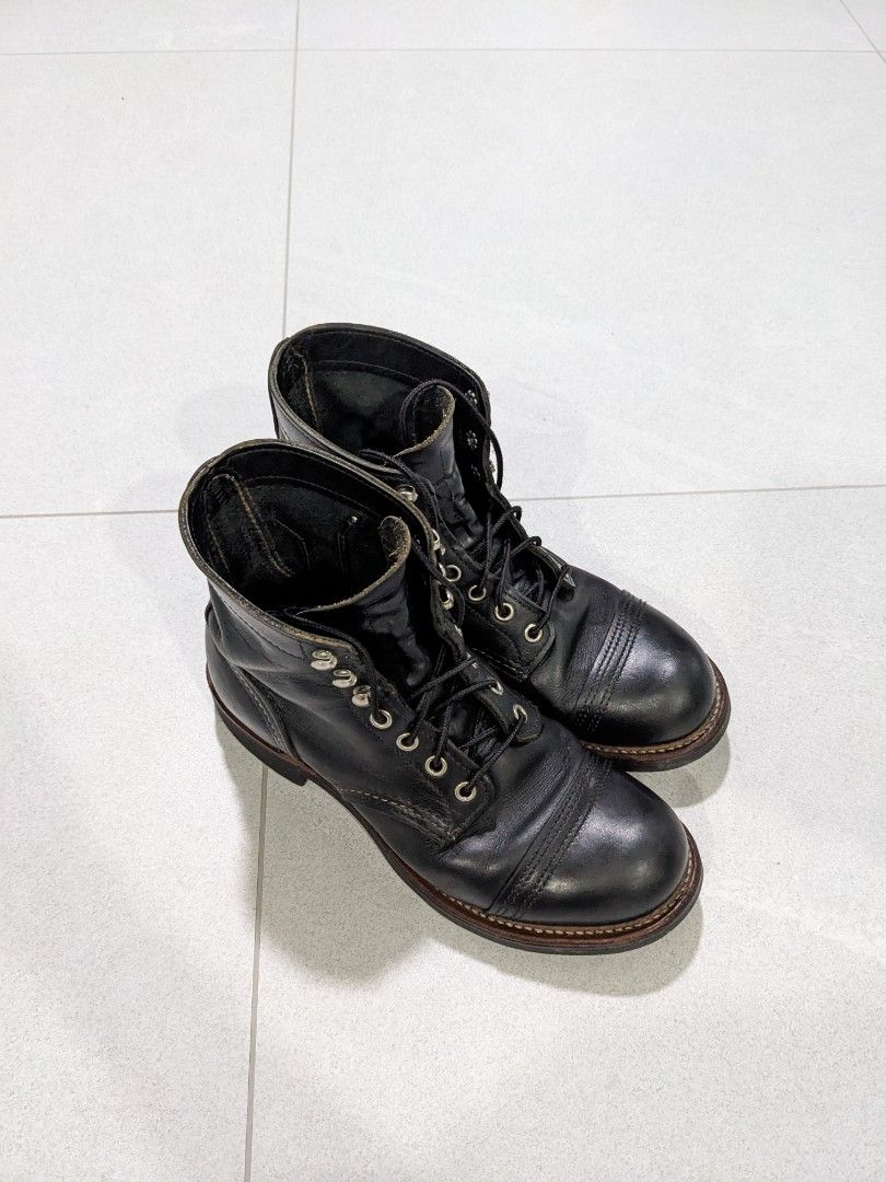 Red wing black harness leather top