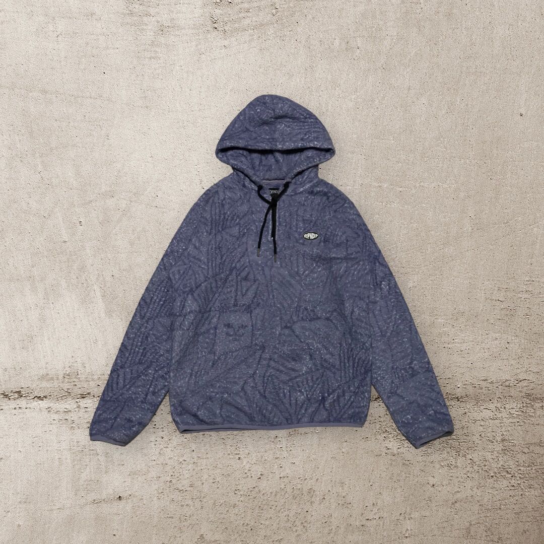 Ripndip nerm leaf lavender top half zip fleece hoodie