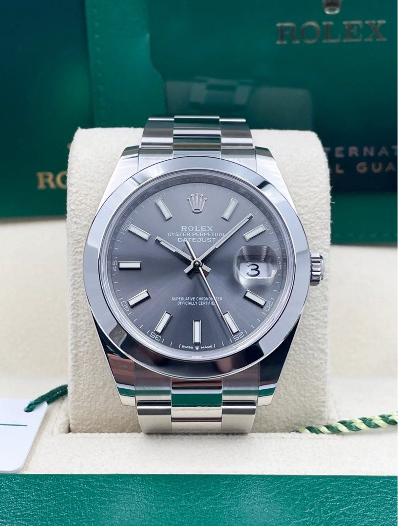 Rolex datejust 41mm best sale rhodium dial