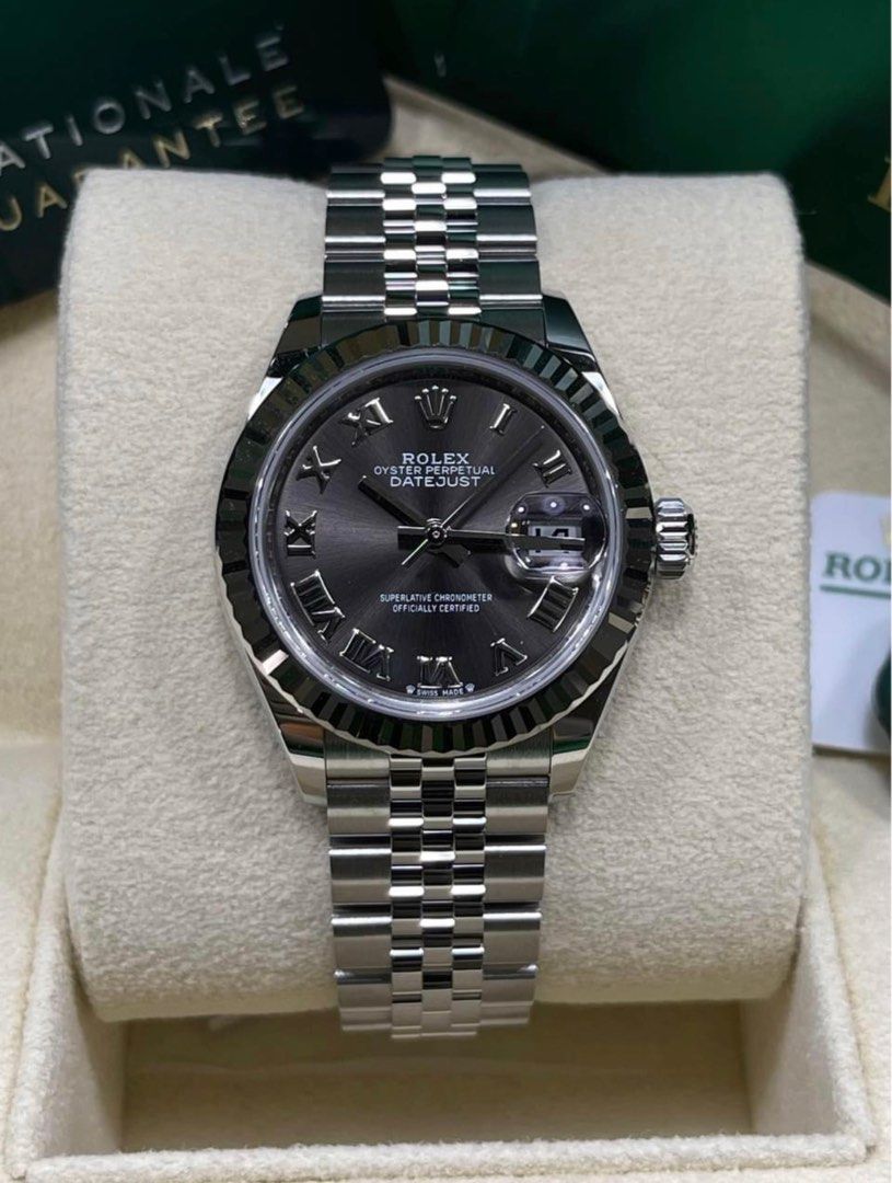 Rolex Ladies Datejust 279174 Grey Roman Dial 28mm, Women's Fashion ...