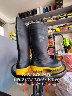 Rubber Boots with steel Toe Black / high cut
