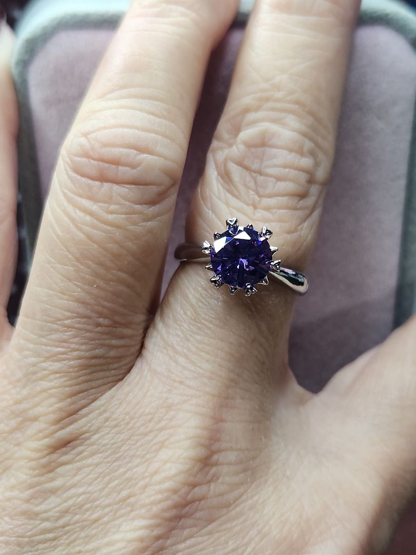 Purple and discount blue engagement ring