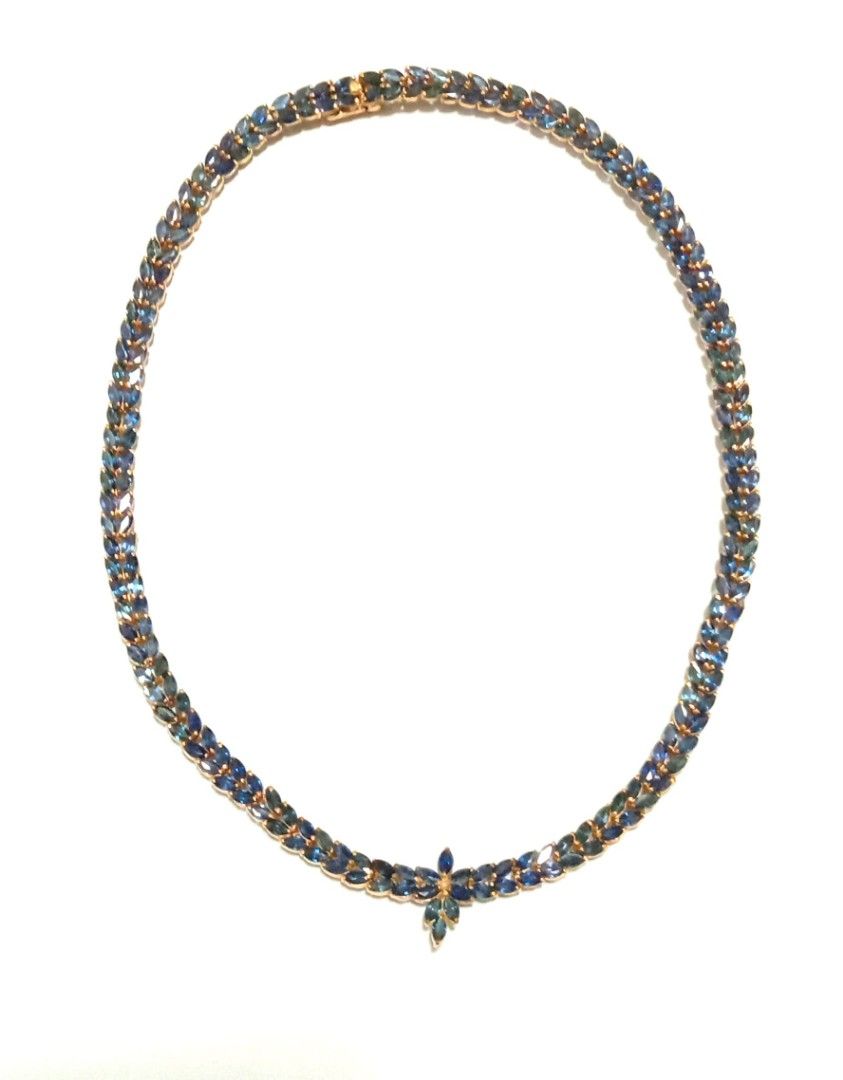 Tanishq blue sapphire necklace outlet