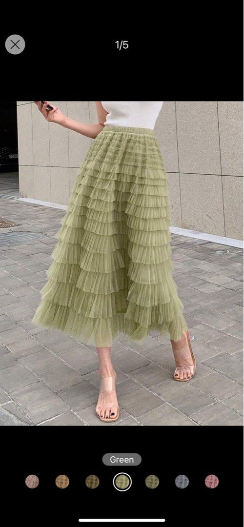 SHEIN Layered Mesh Skirt