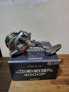 Shimano Ocea Jigger 4000P Right Handle Baitcast Reel Used with Box