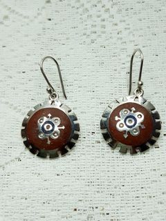 Silver 950 amulet earrings