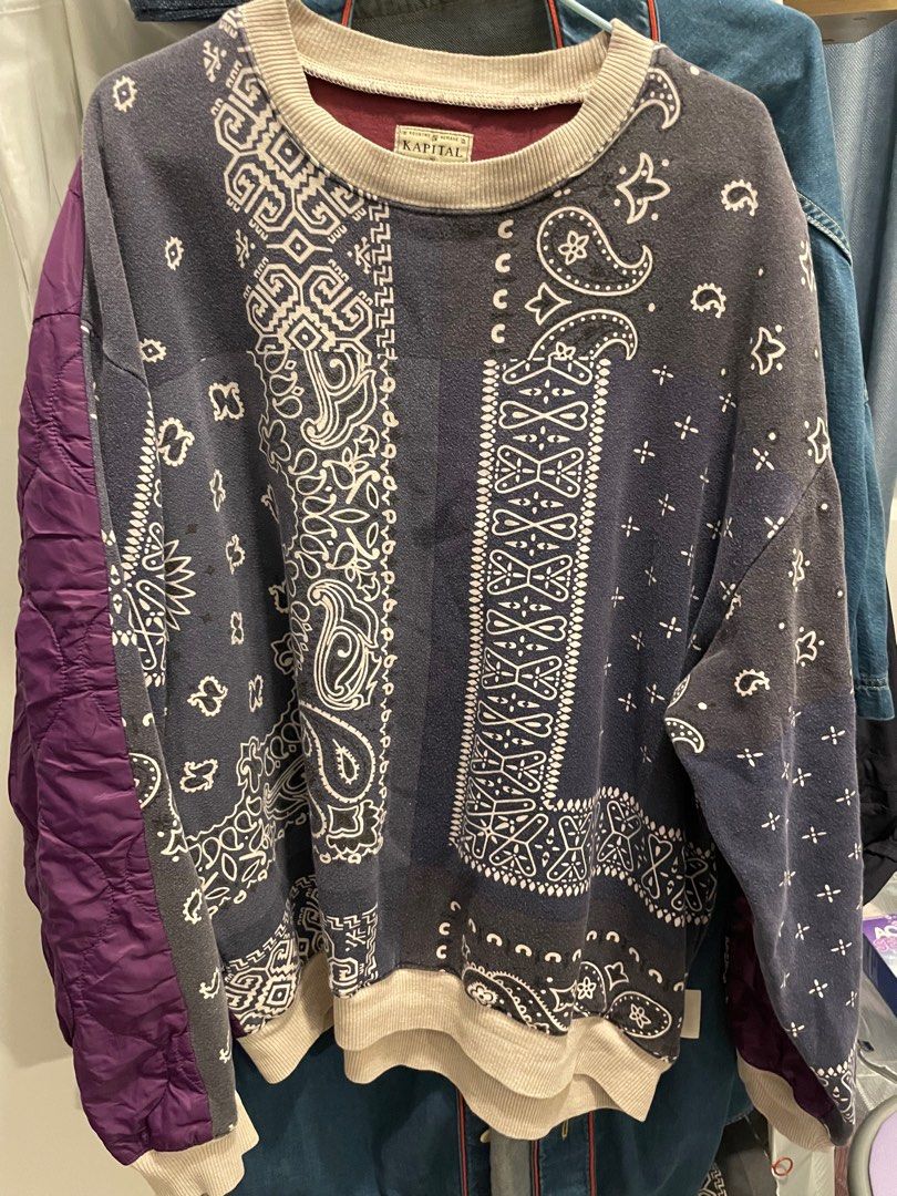 Kapital half best sale quilted bandana sweater