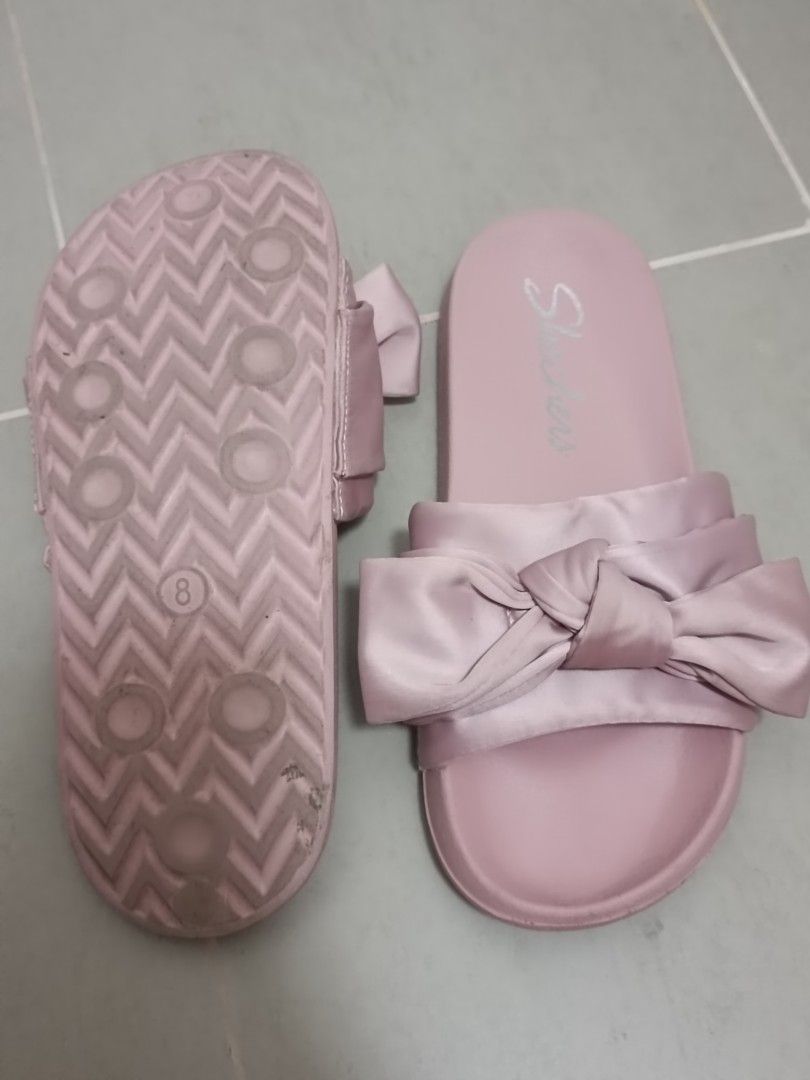 Sketchers pink bow sandals Women s Fashion Footwear Sandals on