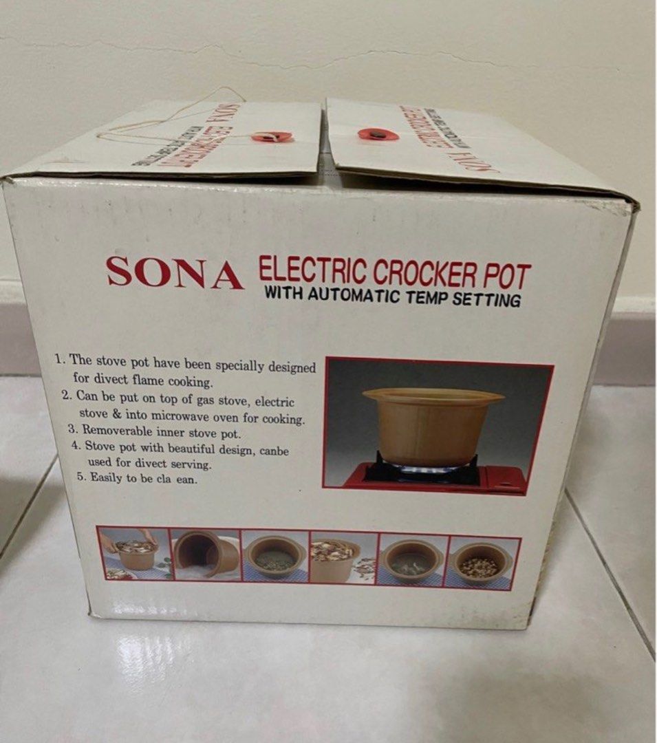 Slow Cooker SONA Electronic Cocker Pot, TV & Home Appliances, Kitchen