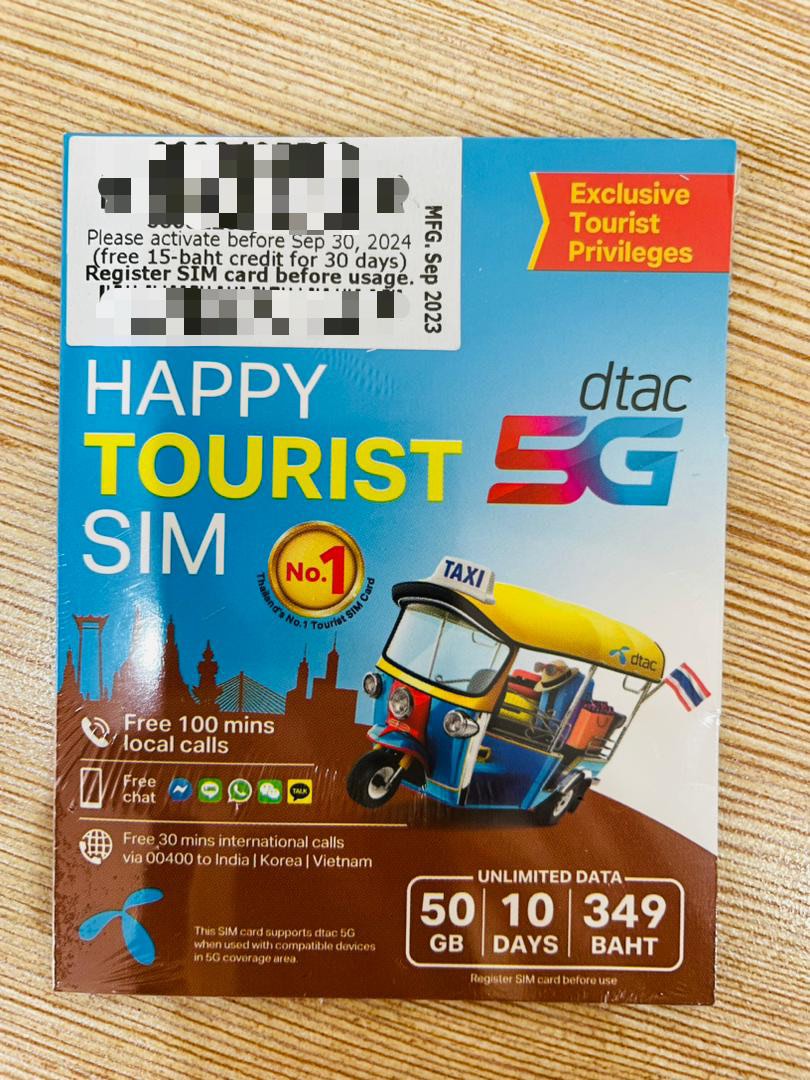 Thai SIM Card DTAC with 10days Unlimited Data, Mobile Phones & Gadgets