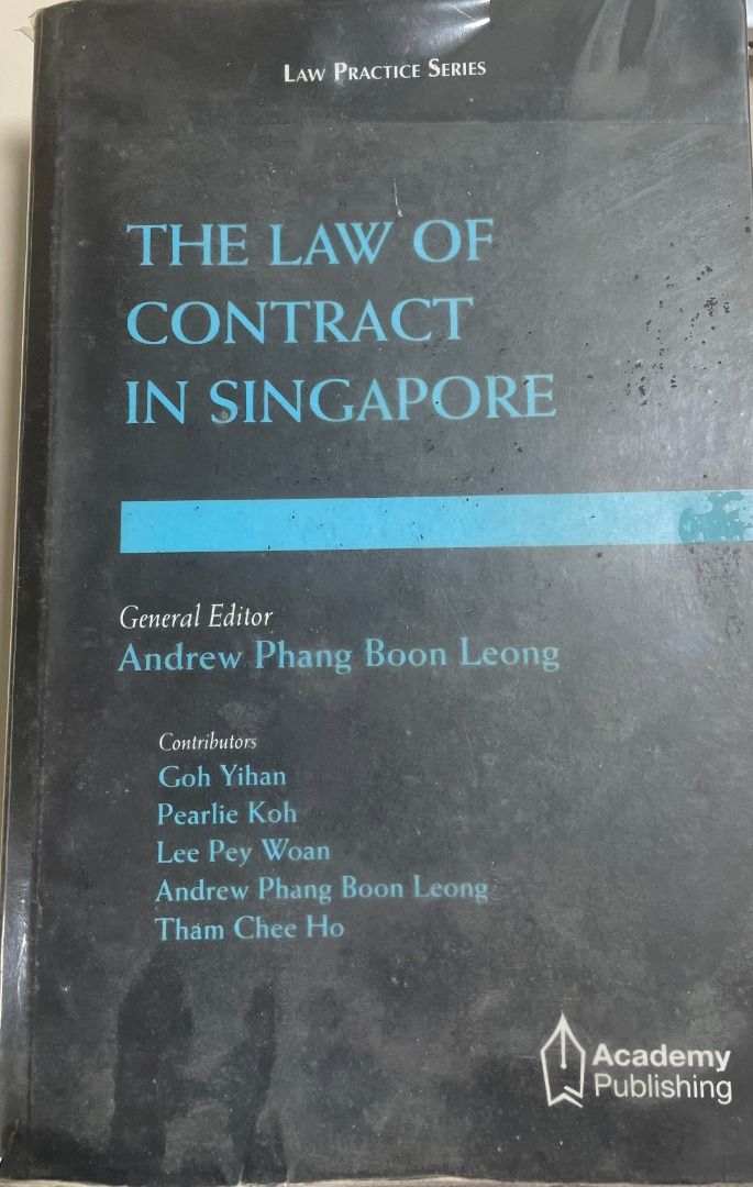 The Law Of Contract In Singapore Hobbies Toys Books Magazines