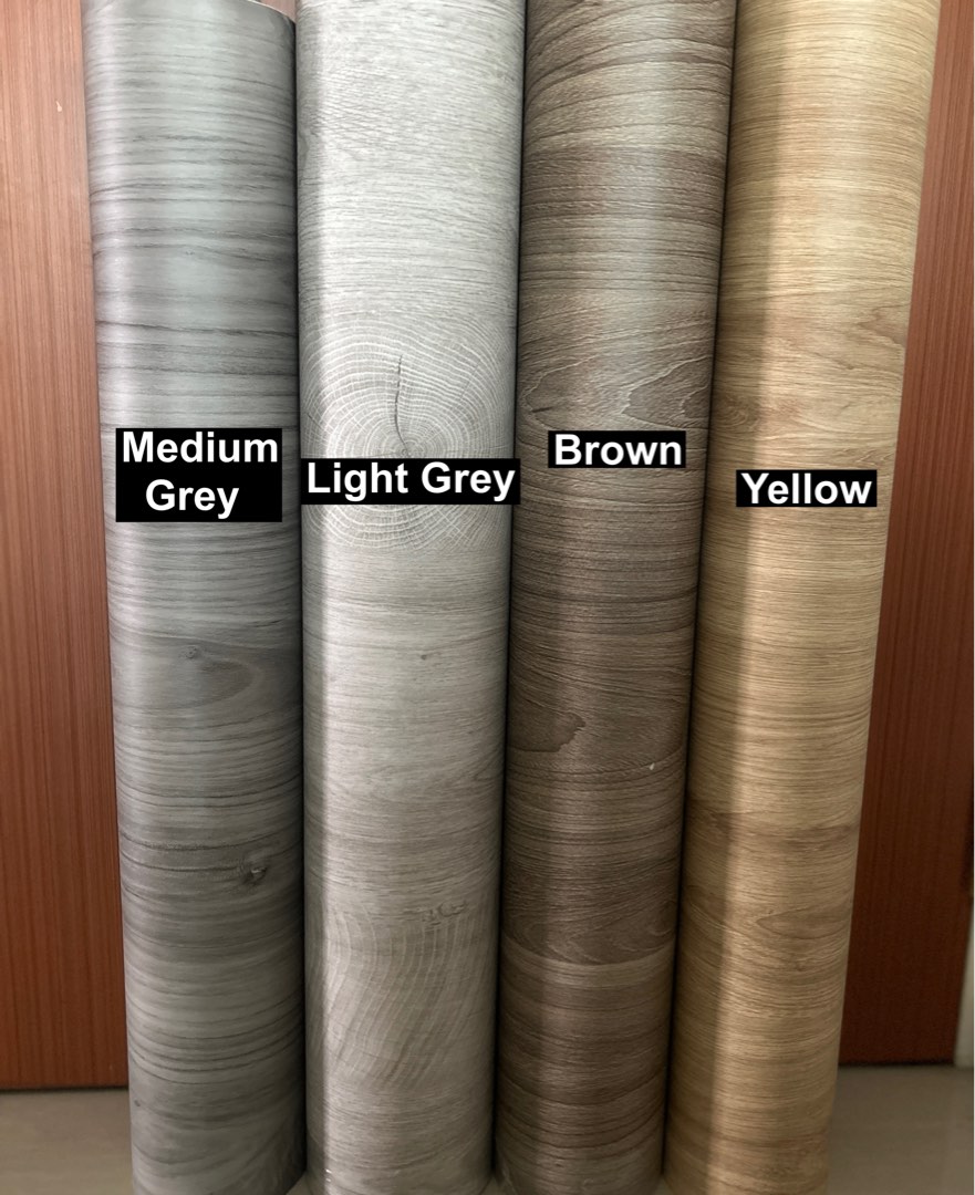 Thick 60cm / 75cm / 90cm Width Wood Grain PVC Stickers Wallpaper Decal ...