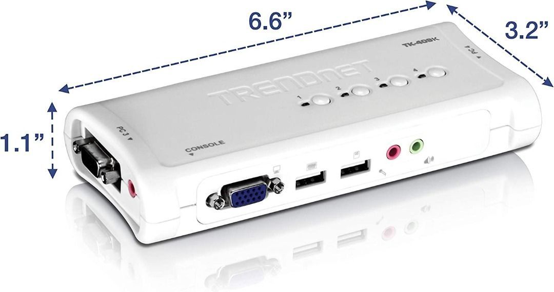 TRENDnet 4-Port USB KVM Switch and Cable Kit with Audio, Manage 4 ...
