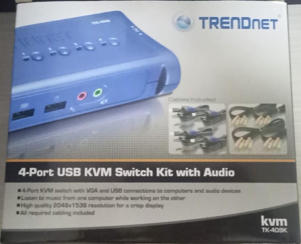 TRENDnet 4-Port USB KVM Switch and Cable Kit with Audio, Manage 4 ...