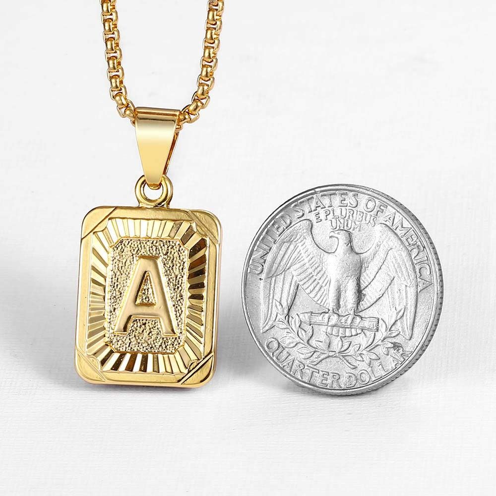 Mens chain with initial outlet pendant