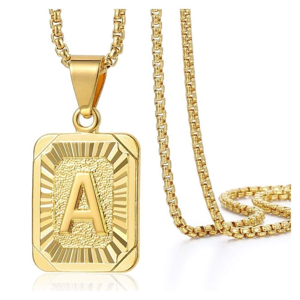 Gold chain necklace shop with letter