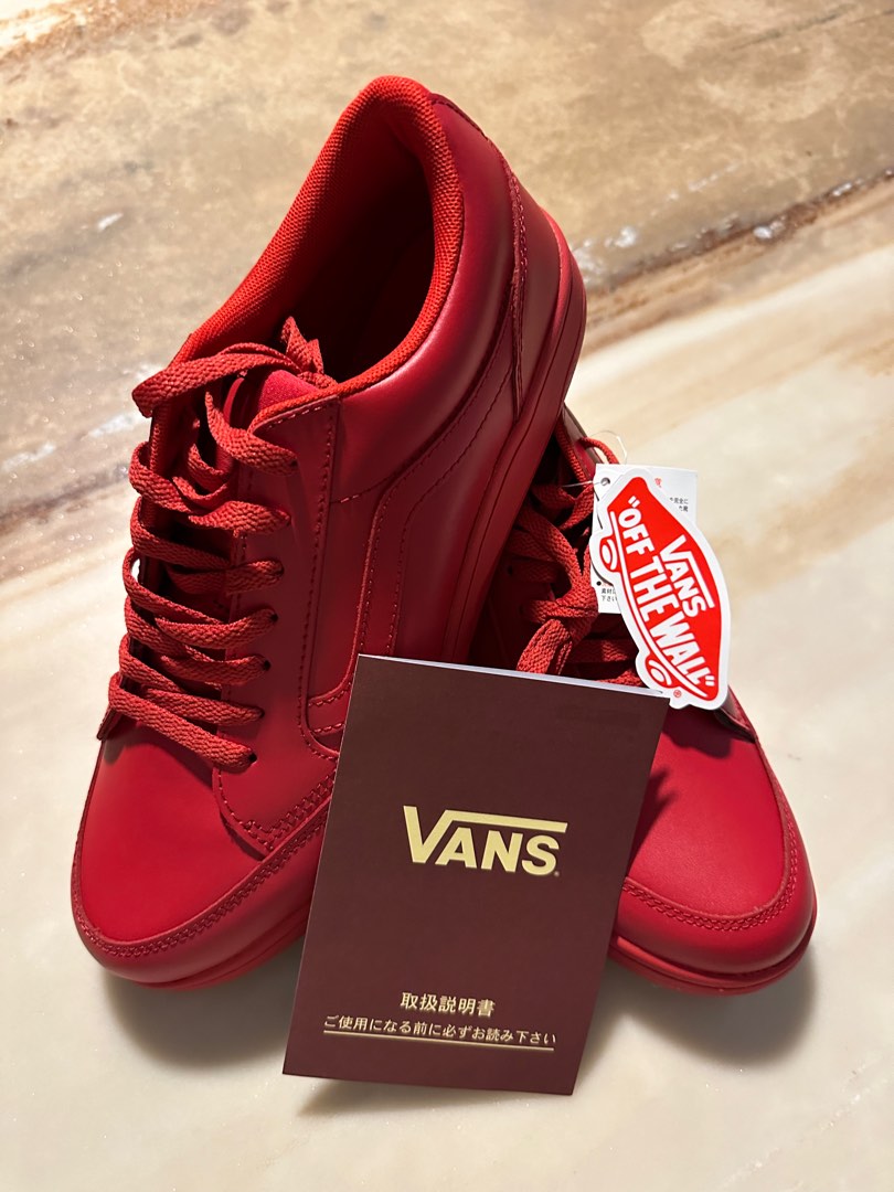 All red hotsell low top vans