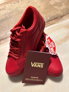 Red monochrome vans store