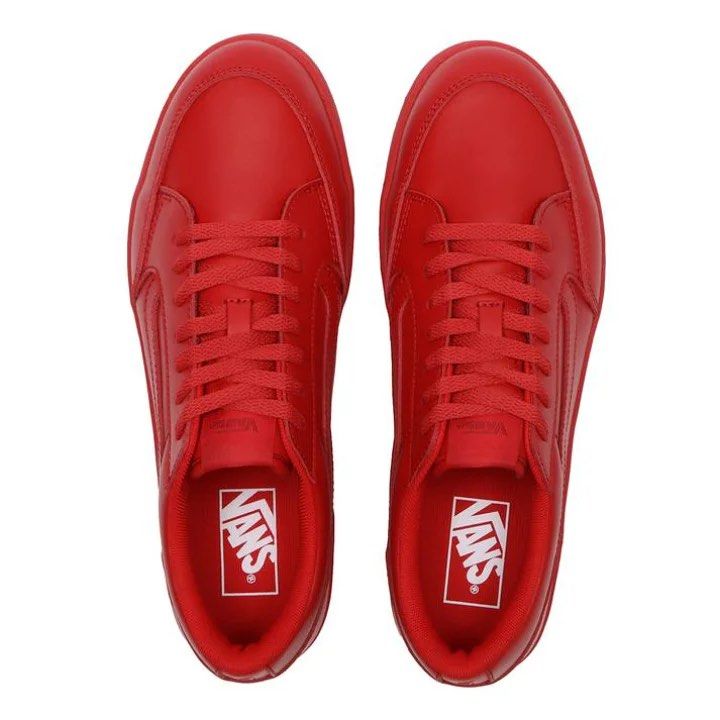 All red low top vans top