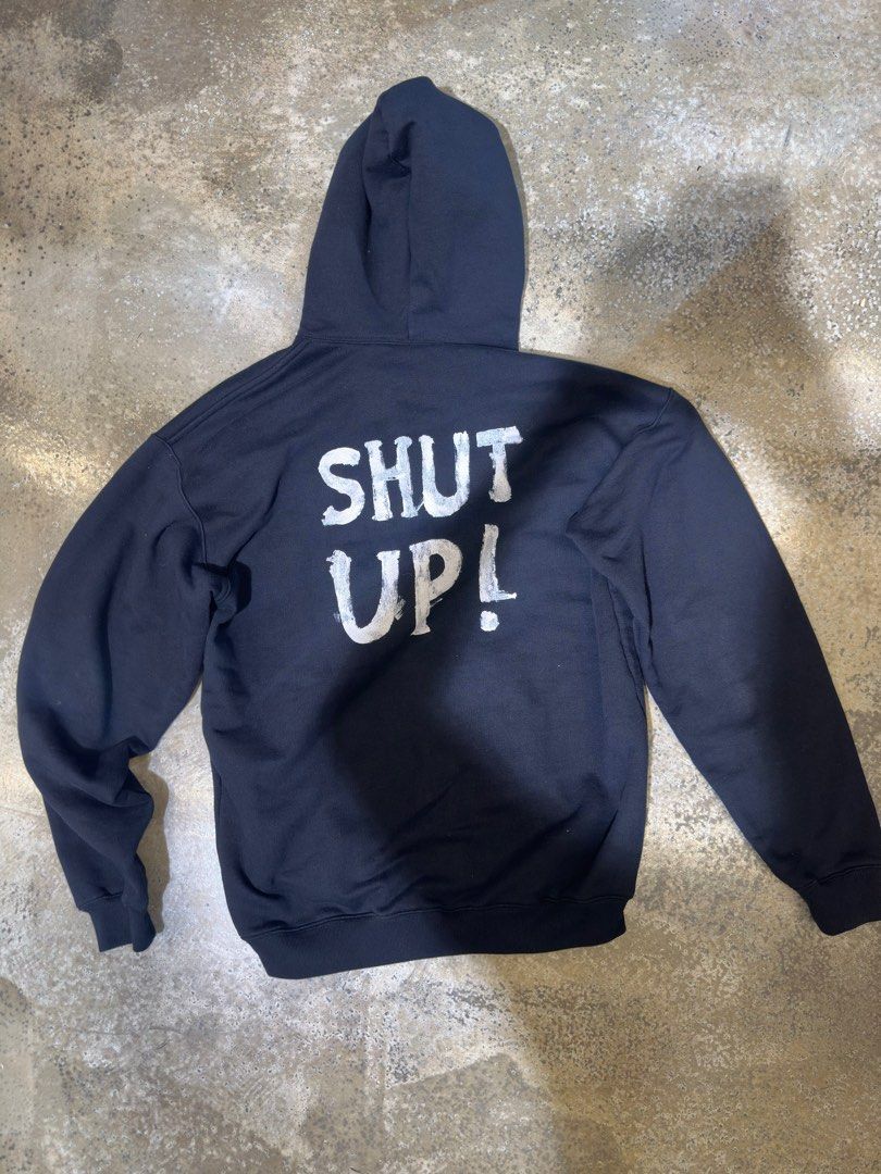 Vetements 20 Shut Up Hoodie Zip Up Balenciaga, 名牌, 服裝- Carousell