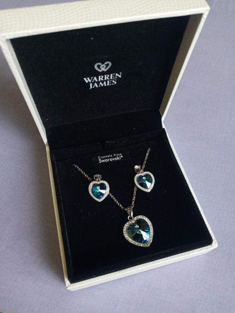 WARREN JAMES ROSE GOLD Petra Heart Necklace & Earring Set - Brand New  £22.00 - PicClick UK