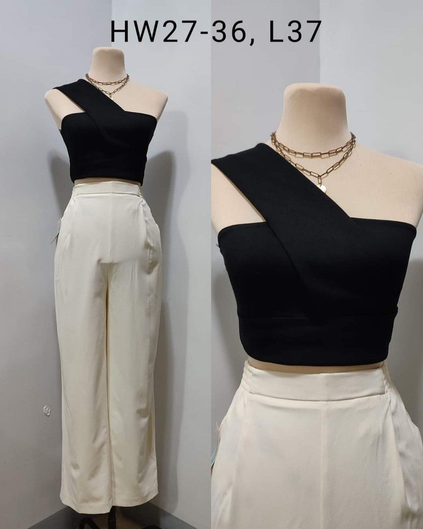 WHITE GARTERIZED TROUSER (Category: Jeans) located in Balaoan. Submitted by rubyang_13 (Listing ID 1276561987, Image 1). Description: .