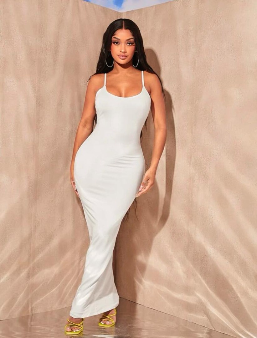Shein Soft White Long Sleeve Shirt Dress main image 0